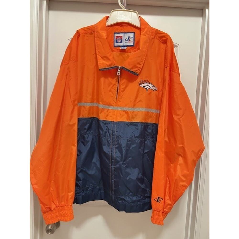 Denver Broncos Logo Athletic full-zip windbreaker jacket men sz XXL vintage NFL